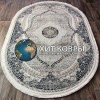 Турецкий ковер Deko 10137 Синий-серый овал